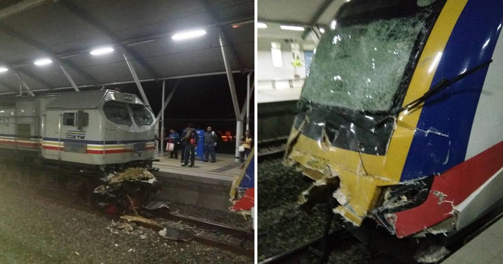 KTM Experiencing Delays After Crashing With Cargo Train at Tanjung Malim Station - WORLD OF BUZZ