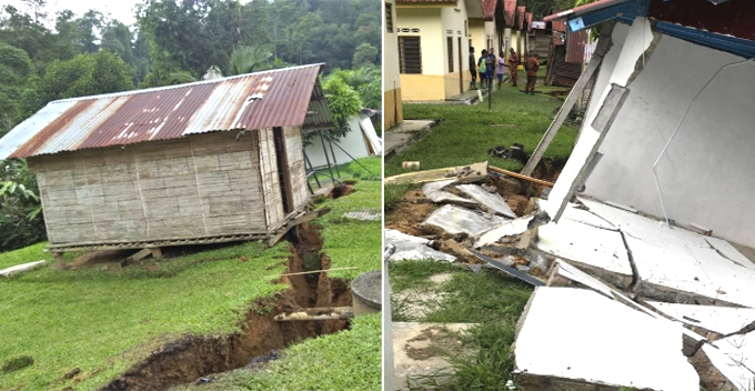 Orang Asli Village Near Cameron Suffers Massive Land Cracks Due to Heavy Rain - WORLD OF BUZZ