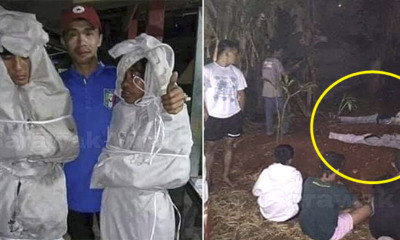 Teenagers Dress Up As Pocong to Scare Villagers, End Up Sleeping in Cemetery After Kena Kantoi - WORLD OF BUZZ