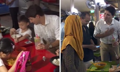 Canadian PM Spotted 'Yumcha'-ing With Locals at A Singaporean Hawker Centre - WORLD OF BUZZ