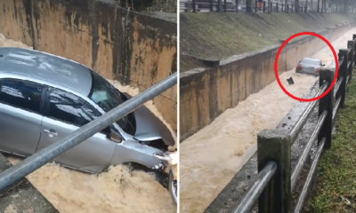 Toyota Vios Plunges and Floats Down The Storm Drain Near Sunway Giza Mall - WORLD OF BUZZ 3