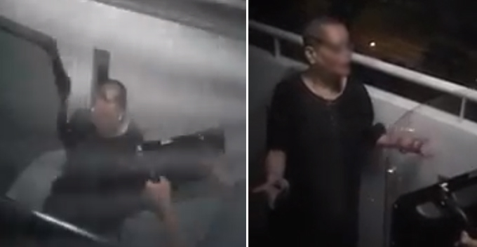 Watch How This S’porean Aunty Gets Tasered and Stands Up Right After Like Nothing Happened! - WORLD OF BUZZ