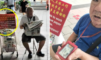 Blind Uncle Selling Tissue Caught Reading Newspaper, Says He's Not a Con Man - WORLD OF BUZZ 5