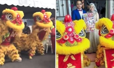 Malay Couple Get Lion Dance & Firecrackers To Celebrate Their Wedding - WORLD OF BUZZ 4