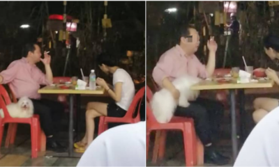 Man Criticised For Smoking At The Mamak With His Dog Seating On A Chair Beside Him - WORLD OF BUZZ 1