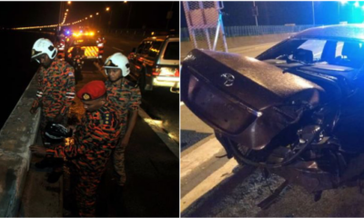 (Video) Car Plunged Into The Sea After Being Rammed On The Penang Bridge. - WORLD OF BUZZ 3