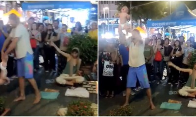 Disgusting 'Begpackers' Seen Doing Stunts with Baby for Money in Bukit Bintang - WORLD OF BUZZ