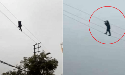 Drunk Man Walks on High-Voltages Powerlines, Firefighters Took 3 Hours to Get Him Down - WORLD OF BUZZ
