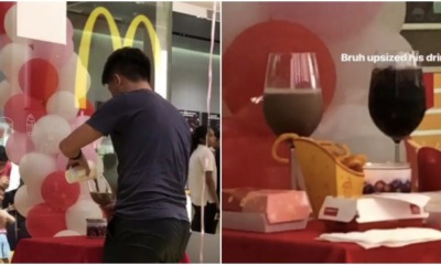 McDreamy! S'porean Man Prepares Romantic Spread in McDonald's with Coke and Twister Fries - WORLD OF BUZZ