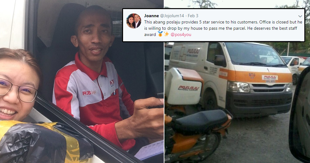 M'sian Woman Shares How Abang Poslaju Delivered Package to Her House When Her Office Was Closed - WORLD OF BUZZ