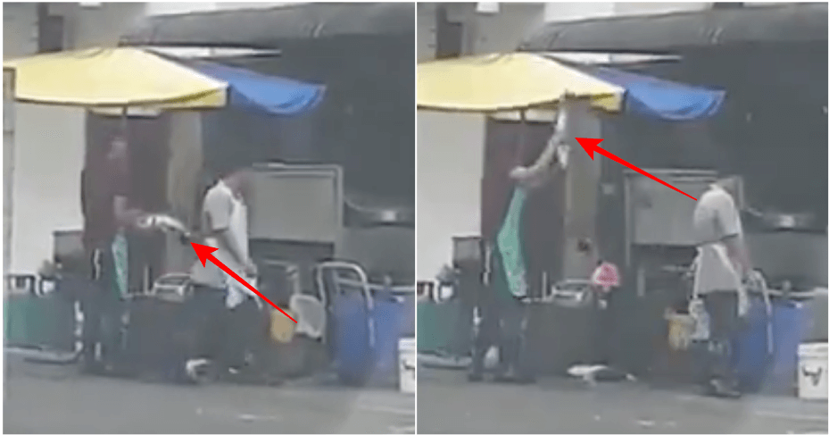 Video: Seafood Restaurant Worker In Kota Kemuning Caught Smashing Fish On The Road To Kill It - WORLD OF BUZZ 2