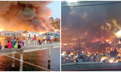 Early Morning Fire Burns Down Over 30 Houses in Sandakan, Various M'sian Areas Issued Code Red Warnings - WORLD OF BUZZ