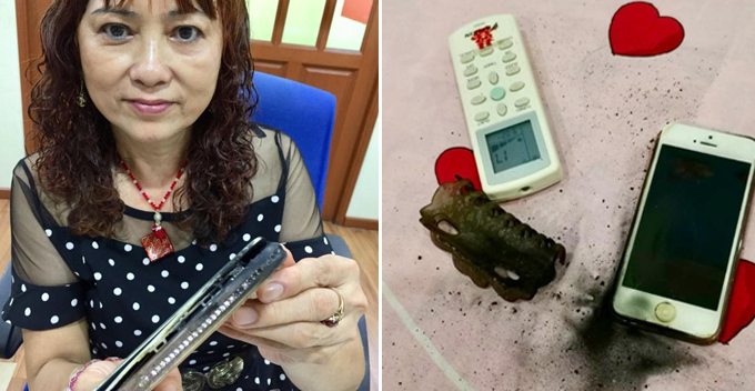 M'sian Woman's Phone SuddenlyExplodes Beside Her Pillow Even Though It Wasn't Being Charged - WORLD OF BUZZ