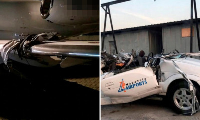 Plane Hits & Rips Off Car Roof During Landing at Subang Airport, Driver in Critical Condition - WORLD OF BUZZ