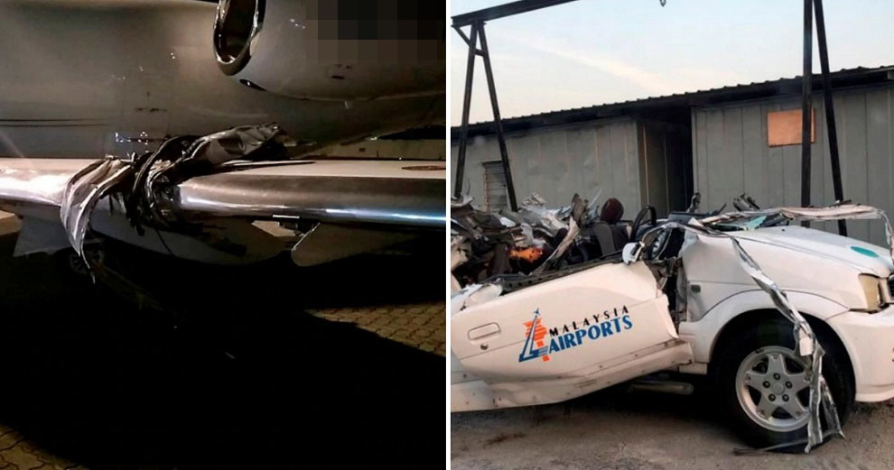 Plane Hits & Rips Off Car Roof During Landing at Subang Airport, Driver in Critical Condition - WORLD OF BUZZ