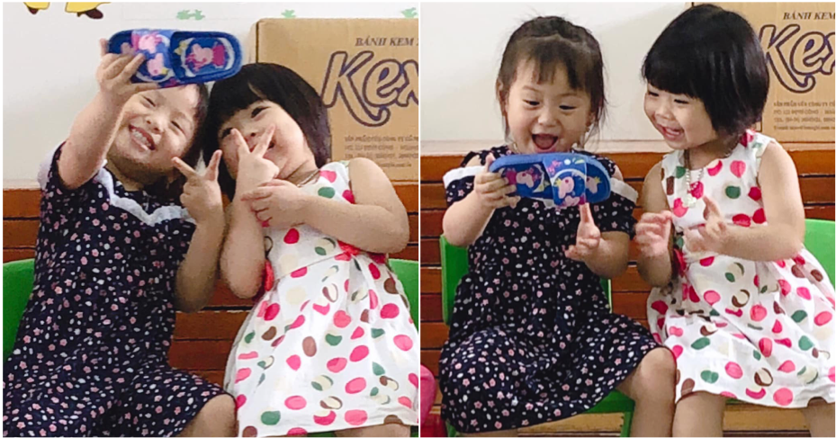 Cuteness Overload: Watch Two Girls Pretend To Take Selfie Using Slipper - WORLD OF BUZZ 1