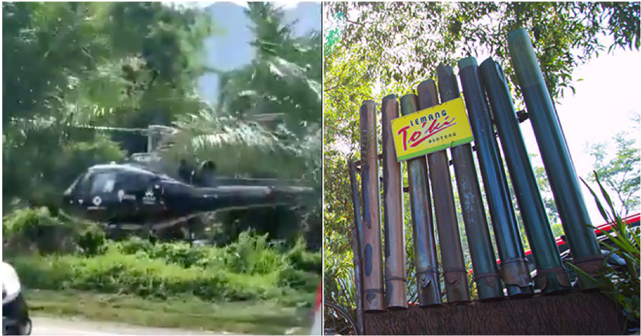 Guy Flies Helicopter To Buy Lemang To'Ki In Pahang - WORLD OF BUZZ 1