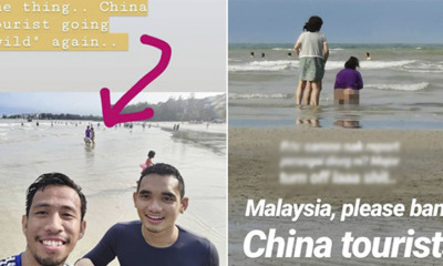 Malaysians Taking Selfie At Port Dickson, Gets Photobombed by Tourist Taking a Dump by Beach - WORLD OF BUZZ