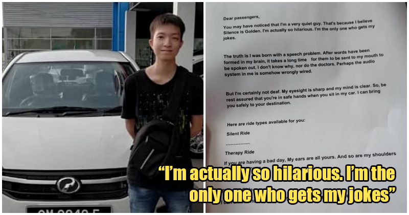 This Miri Grab Driver's Very Innovative Way of Introducing Himself is Winning the Internet! - WORLD OF BUZZ 2