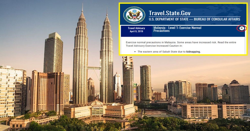 U.S. State Department Lists Malaysia Among 35 Countries With High Kidnapping Risk in Travel Advisory - WORLD OF BUZZ 1