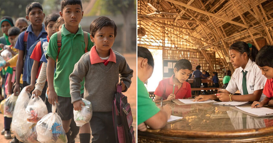 This School for Underprivileged Children Allows Students to Pay for Fees Using Only Plastic Waste! - WORLD OF BUZZ