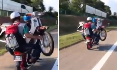 Video Of Boys Riding Motorbike From PD to Melaka While Carrying Another Motorcycle Goes Viral - WORLD OF BUZZ