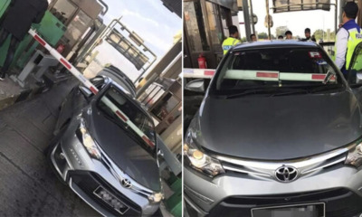 [Video] Toll Barrier Pierces Through Front Window After Vios Driver Failed to Stop In Time - WORLD OF BUZZ