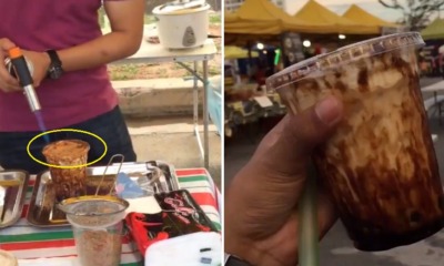 Bubble Milk Stall in KL Advised by Netizens Not to Use Blowtorch Directly on Plastic Cups - WORLD OF BUZZ