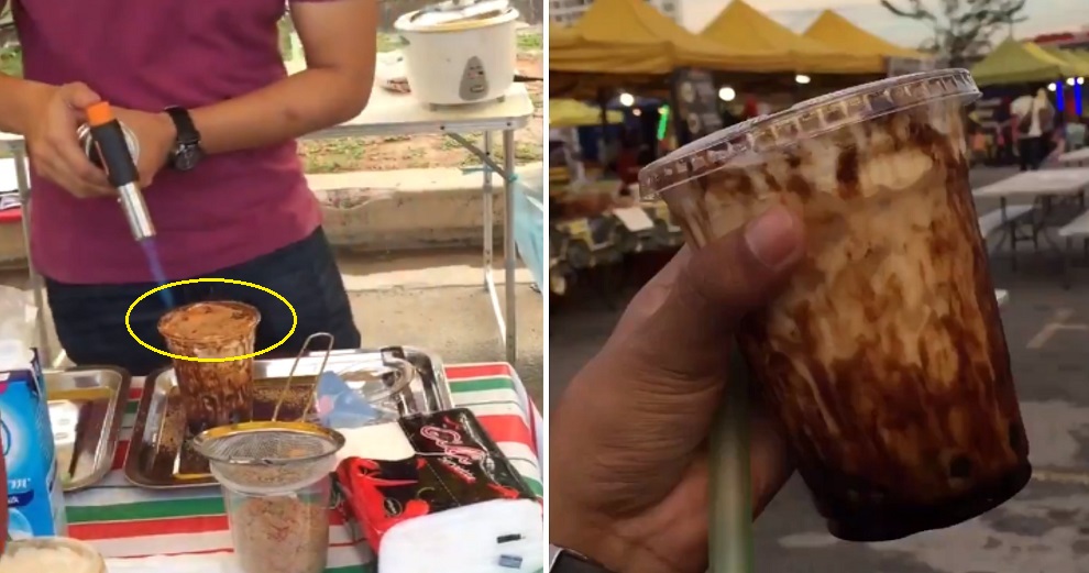 Bubble Milk Stall in KL Advised by Netizens Not to Use Blowtorch Directly on Plastic Cups - WORLD OF BUZZ