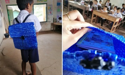 Father Can't Afford to Buy His Son A School Bag, So He Made One Using Only Raffia String - WORLD OF BUZZ 5