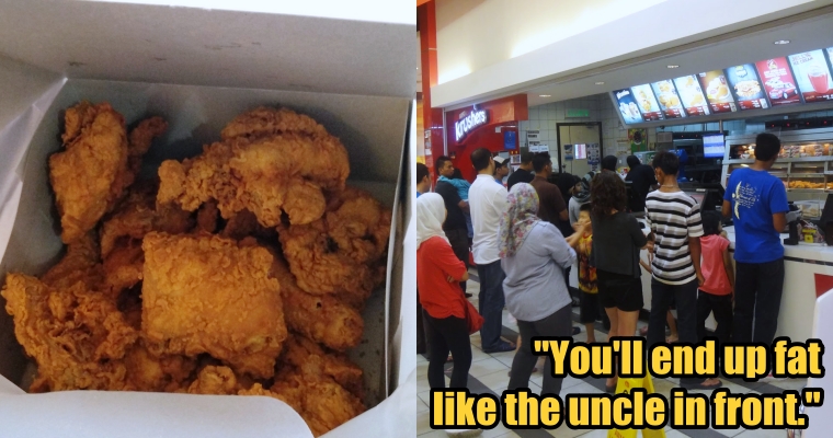 Man Buys All The Fried Chicken in Store Because He Was Fat-Shamed By An Aunty Behind Him - WORLD OF BUZZ