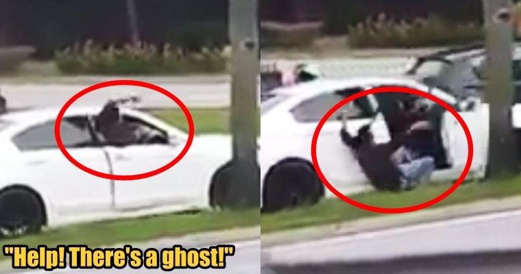 Man Flails His Arms Running and Asking For Help Because There's A Ghost In His Car - WORLD OF BUZZ 1