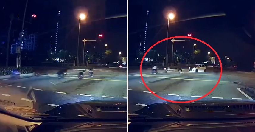 Watch: Myvi Almost Crashing Into Reckless 'Rempit Kids' on Bicycles Who Ran a Red Light - WORLD OF BUZZ 1
