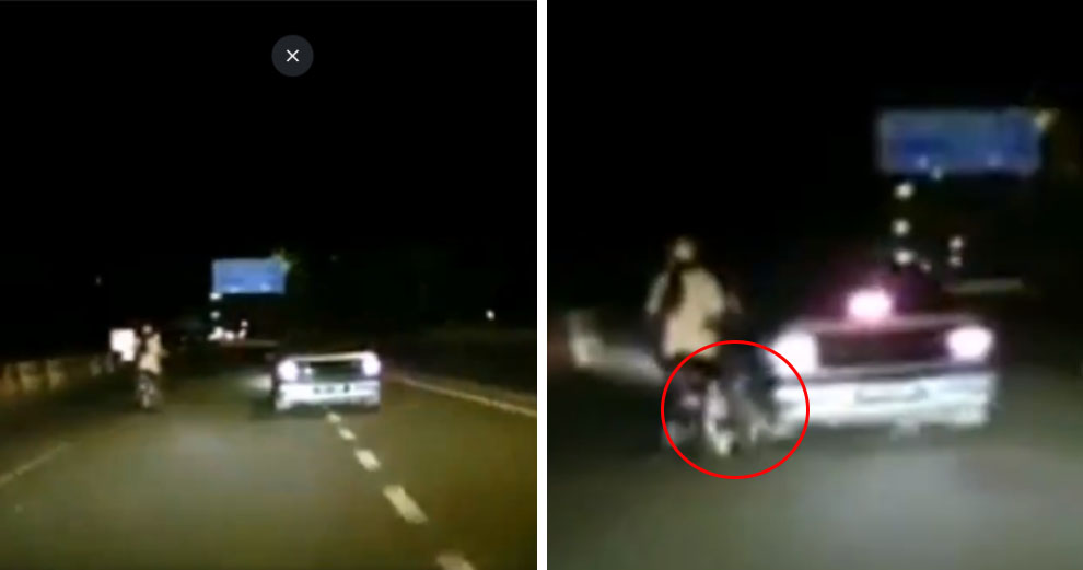 WATCH: Shocking Footage Caught Proton Saga Ramming Motorcycle With Pregnant Lady Rider in Puchong - WORLD OF BUZZ