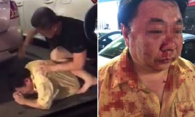 Watch: Two Men Get Into Brutal Fight at Cheras C180 Allegedly Due to Road Accident - WORLD OF BUZZ 3