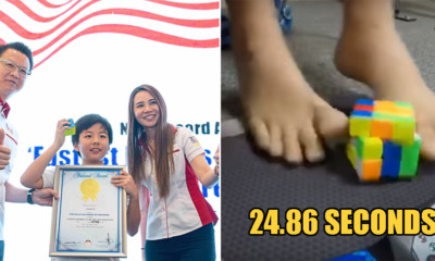 11yo M'sian Boy Is The 2nd Fastest in The World for Solving a Rubik's Cube Using Only His Feet! - WORLD OF BUZZ