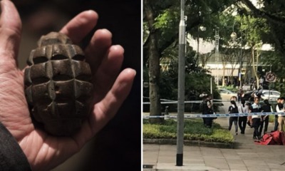 Cleaner Gets Fined RM13,500 For Placing A Toy Grenade Next to Fire Hydrant on Sidewalk - WORLD OF BUZZ