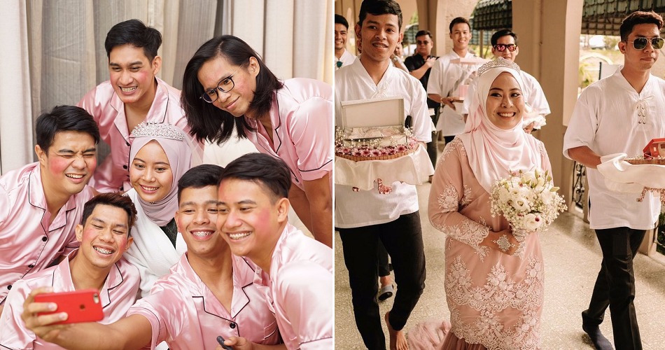 M'sian Girl's Male BFFs Wore Pink Pajamas For Bridal Shoot As They Were The Bridesmaids - WORLD OF BUZZ
