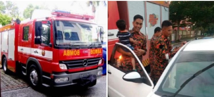 Firemen Save Two Children From Locked Car in Seremban - WORLD OF BUZZ