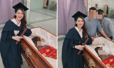 M'sian Woman Takes Tearful Family Portrait In Graduation Robe With Deceased Mother - WORLD OF BUZZ 1