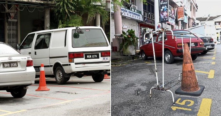 People Who Illegally "Chup" Parking Lots With Cones Can Be Fined Up To RM2,000 - WORLD OF BUZZ