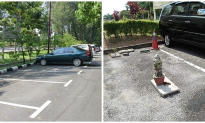 Viral Tweet Shows Somebody Chup-ing Parking Spot With A Headstone in Johor - WORLD OF BUZZ