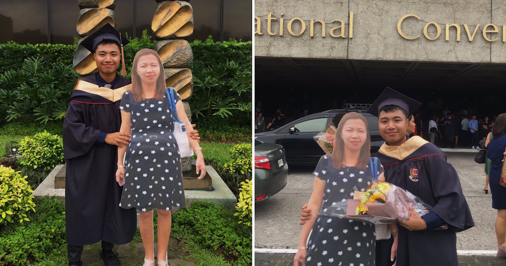 Student Goes Viral After Bringing Life-Sized Cutout Of His Late Mother to Graduation Ceremony - WORLD OF BUZZ 3