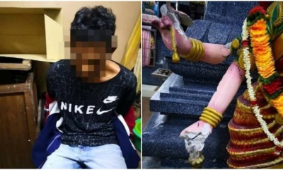 Malaysian Captures Individual Who Smashed 15 Deities And Caused Loss Of RM80k To Ipoh Temple - WORLD OF BUZZ 7