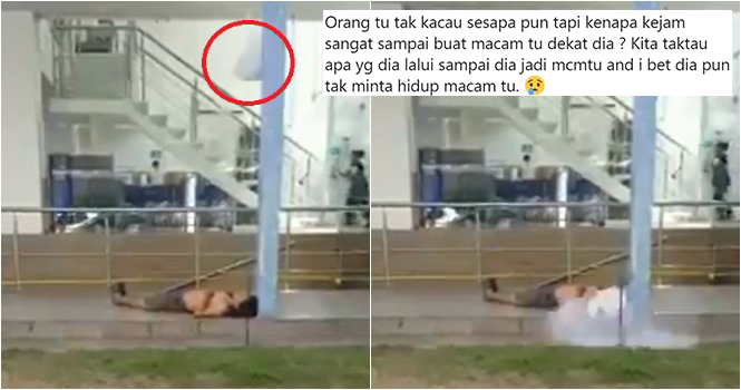 Someone Thought It Was Funny To Throw Water-Filled Plastic Bag On Sleeping Homeless Man - WORLD OF BUZZ