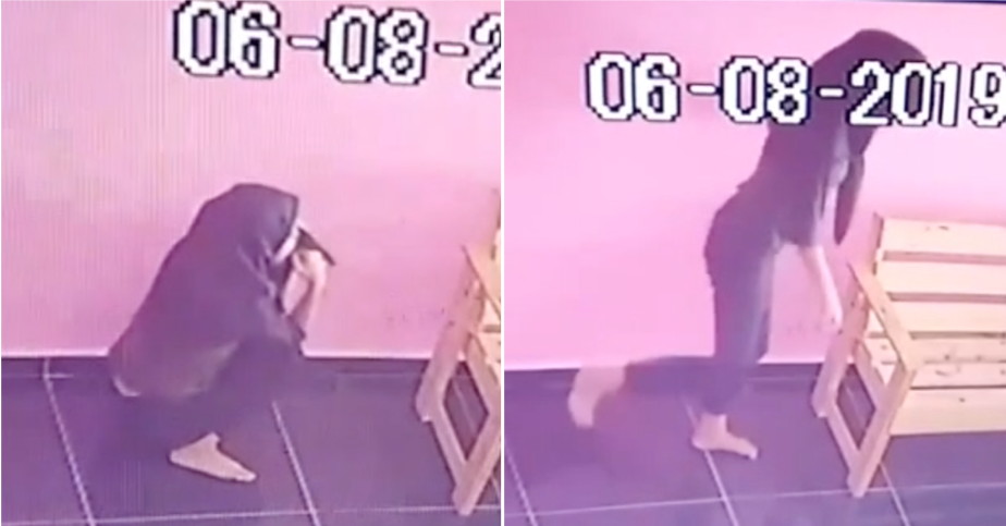 Teenage Girl Caught Peeing On The Floor Of A Laundry Mart In Melaka - WORLD OF BUZZ 2