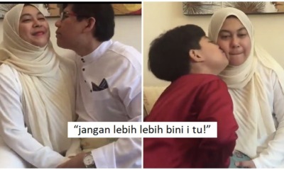 "That's My Wife!" Father Jealously Says as Son Cheekily Tries to Steal A Kiss From Mother - WORLD OF BUZZ