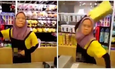 Video of Angry Cashier At Johor Store Yelling and Throwing Things At Mak Cik Goes Viral - WORLD OF BUZZ 5