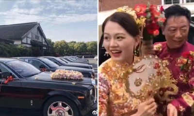 62yo Man Picks Up 28yo Bride in Fleet of Rolls-Royce Cars for Their Wedding, Netizens Envious - WORLD OF BUZZ 7