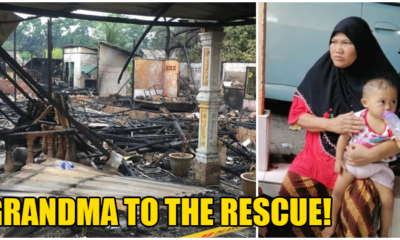 Brave 61yo Grandma Savse Baby Grandson From Burning House in Johor, Despite Being OKU! - WORLD OF BUZZ